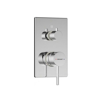 Смеситель для душа встраиваемый на 2 потока Bravat Arc P69193C-2-ENG, хром