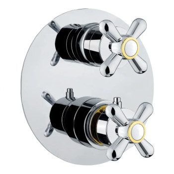 Смеситель для душа встраиваемый с термостатом Webert Armony AM970901017, хром/золото