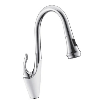 Смеситель для кухни Rose R123F, белый/хром