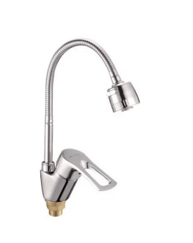 Смеситель для кухни с гибким изливом Shevanik S5143, хром