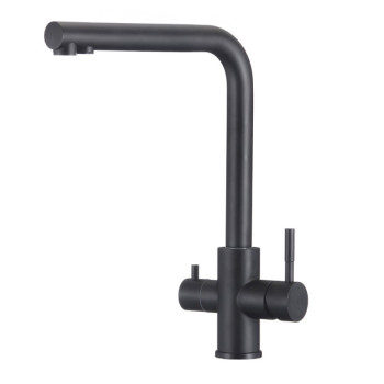 Смеситель для кухни с подключением фильтра WesnaArt EKO05-151Black, черный