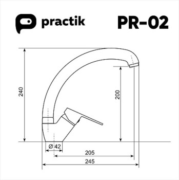 Смеситель для кухни ULGRAN Practik PR-02-002, слоновая кость