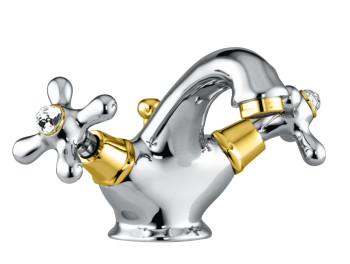 Смеситель для раковины Fiore MARGOT SKY (SWAROVSKI®) 01CO0622, хром/золото