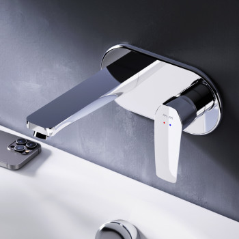 Смеситель для умывальника, монтируемый в стену