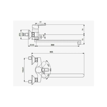 Смеситель для ванны D-Lin D146404-5, хром