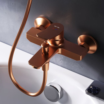 Смеситель для ванны и душа, розовое золото