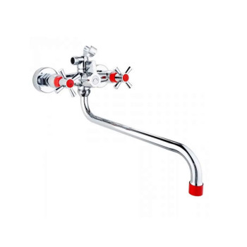 Смеситель для ванны PLstart PL2218-10, хром/красный