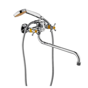 Смеситель для ванны PLstart PL2218-9, хром/желтый