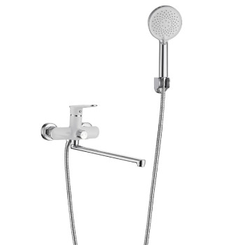 Смеситель для ванны Savol S-600609AW, хром/белый