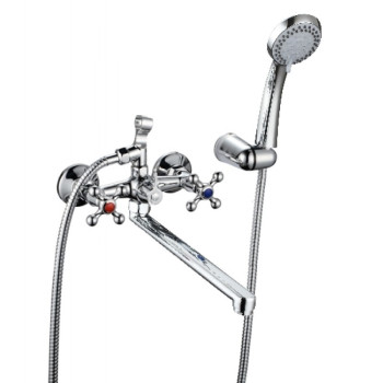 Смеситель КС КРЕСТ (8707254) для ванны, керамика, плоск.излив 300мм