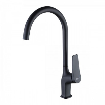 Смеситель Lemark Bronx LM3705BL для кухни, с высоким поворотным изливом, черный