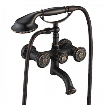 Смеситель Lemark Jasmine LM6614ORB для ванны с коротким поворотным изливом, черная бронза