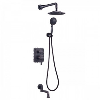 Смеситель Lemark Jasmine LM6622ORB для ванны и душа встраиваемый с доп. 1-функц. лейкой, черная брон
