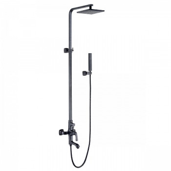 Смеситель Lemark Nubira LM6262ORB для ванны и душа с верх. душем "Тропический дождь", черная бронза
