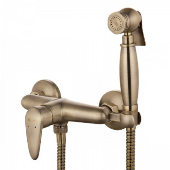 Смеситель Lemark Pramen LM3318B настенный с гигиеническим душем, бронза
