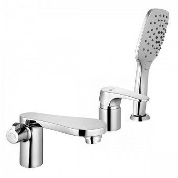 Смеситель Lemark Shift LM4347C для ванны встраиваемый, на 3 отверстия, с аксессуарами, хром