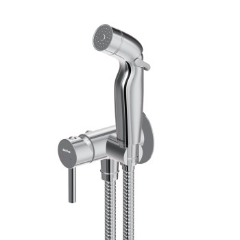 Смеситель, монтируемый в стену, с гигиеническим душем и держателем