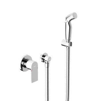 Смеситель монтируемый в стену с гигиеническим душем