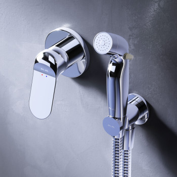 Смеситель, монтируемый в стену с гигиеническим душем