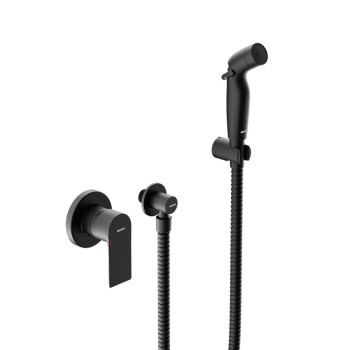 Смеситель монтируемый в стену с гигиеническим душем