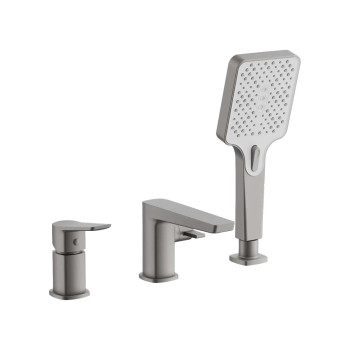 Смеситель на борт ванны BELZ B66715-3, оружейная сталь