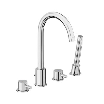 Смеситель на борт ванны, четырехсекционный