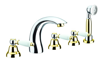 Смеситель на борт ванны Fiore COLONIALE 02CO0608, хром/золото