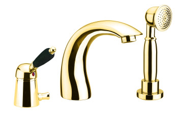 Смеситель на борт ванны Fiore IMPERIAL BLACK 89OO5105, золото