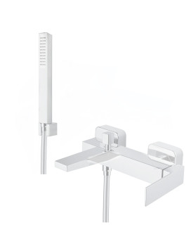 Смеситель на борт ванны Fiore KUBE 100BB8552, белый