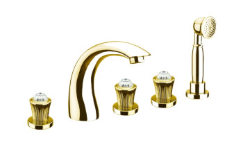 Смеситель на борт ванны Fiore VENERE SKY (SWAROVSKI®) 13OO0608, золото