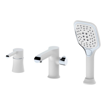 Смеситель на борт ванны Haiba HB80805-8, белый