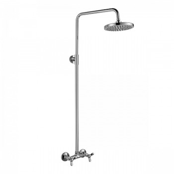 Смеситель Rossinka Q02-44 двуручный для душа с верхней душевой лейкой "Тропический дождь", хром