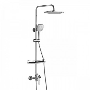 Смеситель Rossinka RS29-45 одноручный (35мм) для душа с верхней лейкой "Тропический дождь" и 3-ф. ле