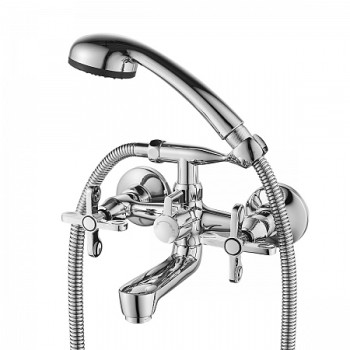 Смеситель Rossinka RS42-83 для ванны двуручный с фиксированным изливом, хром