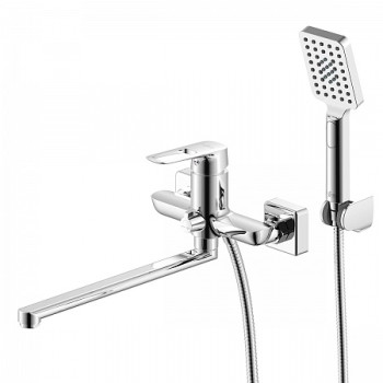 Смеситель Rossinka RS46-32 одноручный (35мм) универсальный с поворотным изливом 350мм, хром