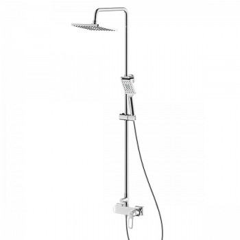 Смеситель Rossinka RS46-45 одноручный (35мм) для душа с верх. душевой лейкой "Тропический дождь", хр