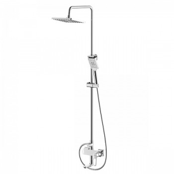 Смеситель Rossinka RS46-46 одноручный (35мм) для ванны с верх. душевой лейкой "Тропический дождь", с