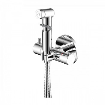Смеситель Rossinka X25-58 термостатический с гигиеническим душем, встраиваемый, хром