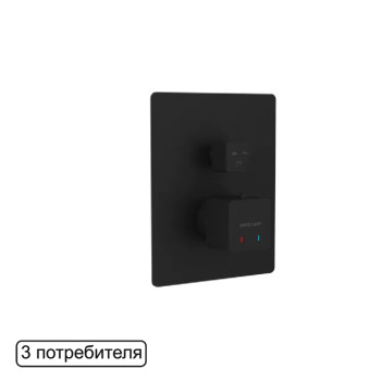 Смеситель термостатический для душа скрытого монтажа EXCELLENT Keria AREX.2048BL (черный мат)