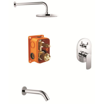 Смеситель ZOLLEN BERGEN (арт.BE64614461) для ванны скр.монт.с верх.душем + излив