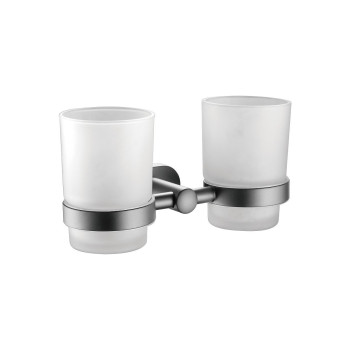 Стакан для ванной комнаты двойной BELZ B90508, вороненая сталь