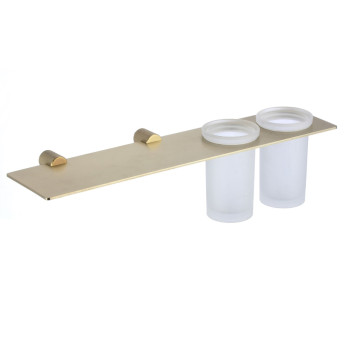 Стакан для ванной комнаты двойной Savol S-002168C, матовое золото