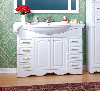 Тумба под раковину напольная Бриклаер АННА белый , 120 см