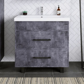 Тумба под раковину напольная Бриклаер ЧИЛИ цемент, 80 см