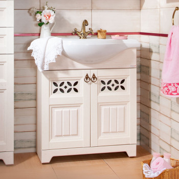 Тумба под раковину напольная Бриклаер КАНТРИ бежевый дуб прованс, 80 см