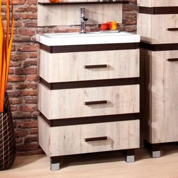 Тумба под раковину напольная Бриклаер ТЕХАС кантри/венге, 60 см