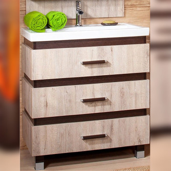 Тумба под раковину напольная Бриклаер ТЕХАС кантри/венге, 80 см