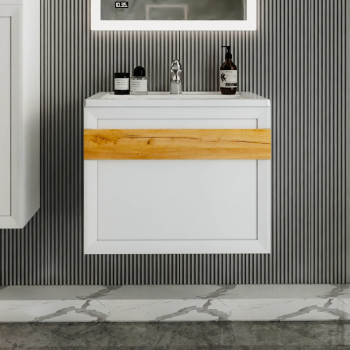 Тумба под раковину подвесная Бриклаер БЕРЛИН белый , 70 см