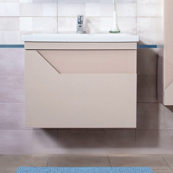 Тумба под раковину подвесная Бриклаер Брайтон бежевый, 60 см