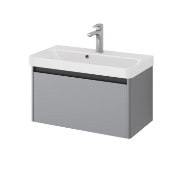 Тумба под раковину подвесная Dreja Luxury 70 см, серый базальт